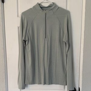 lululemon athletica Light Gray Long Sleeve Quarter-Zip Shirt